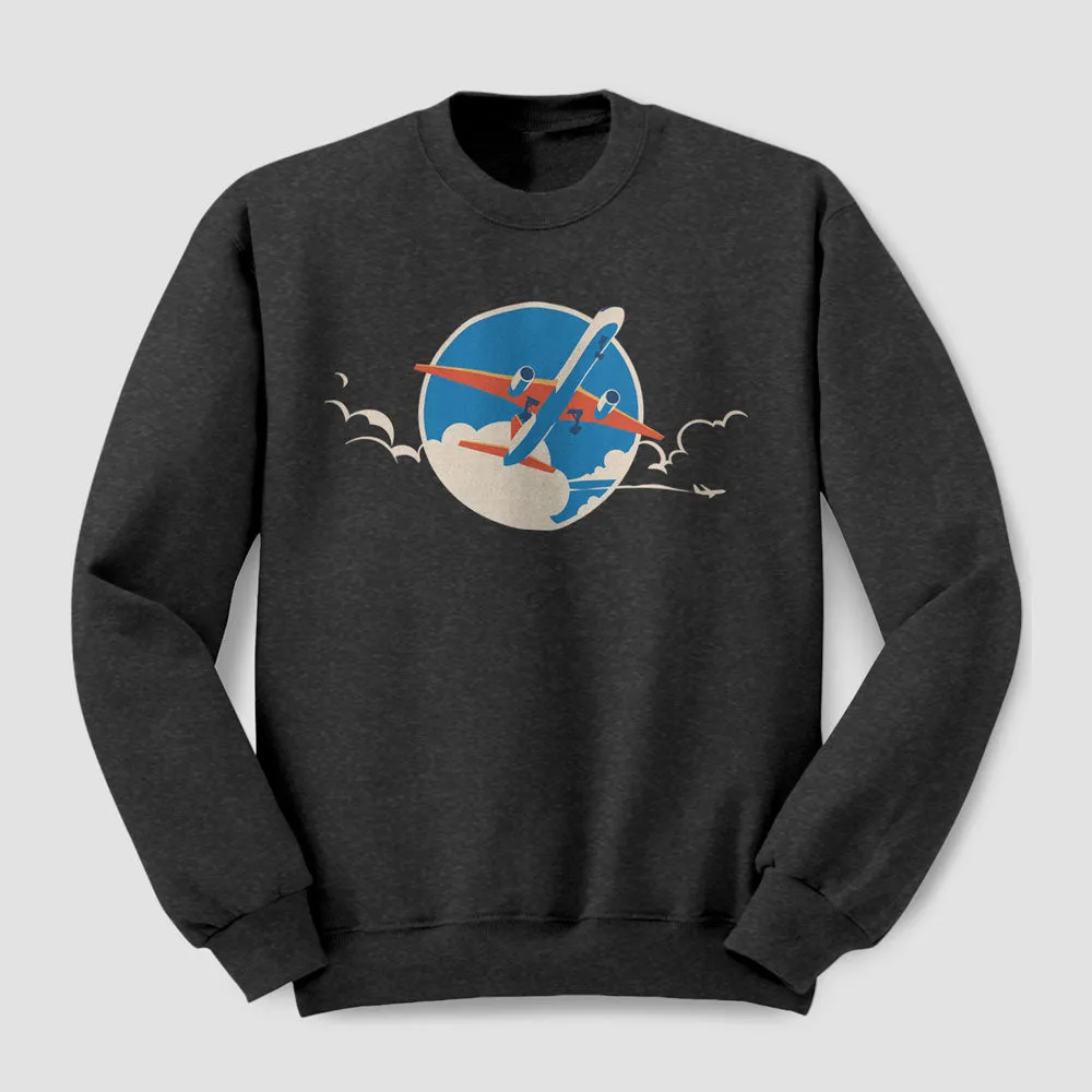 Plane Retro Sky - Sweatshirt