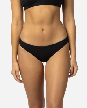 Premium Surf Cheeky Coverage Bikini Bottoms - Black