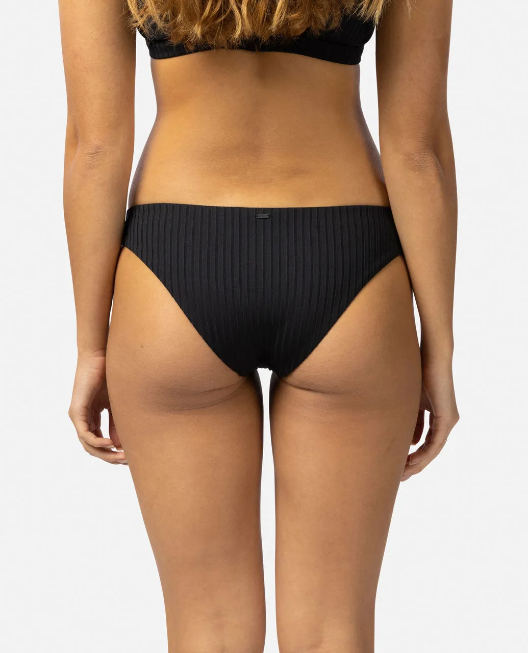 Premium Surf Cheeky Coverage Bikini Bottoms - Black