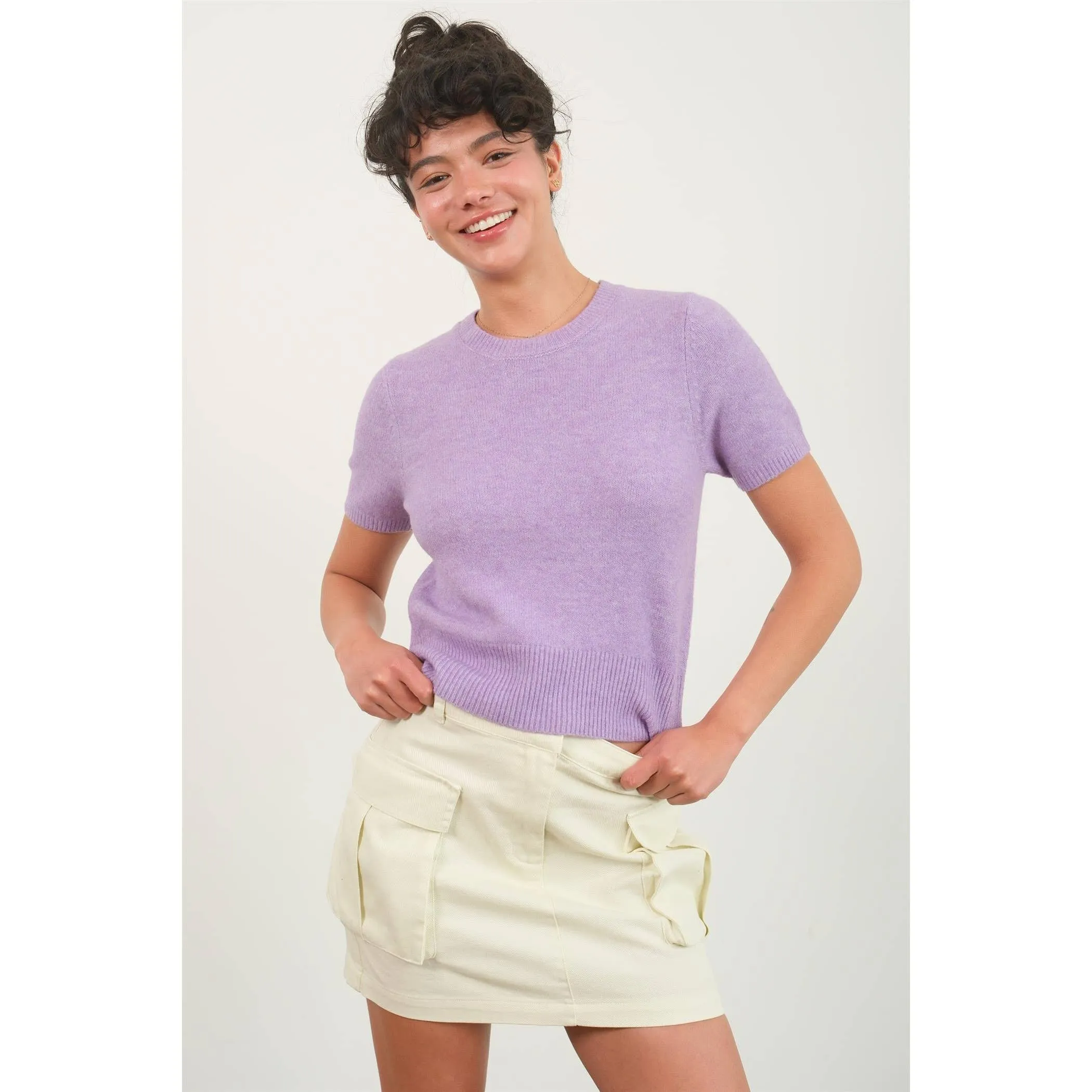 Quarter Knit Sweater - Lavender