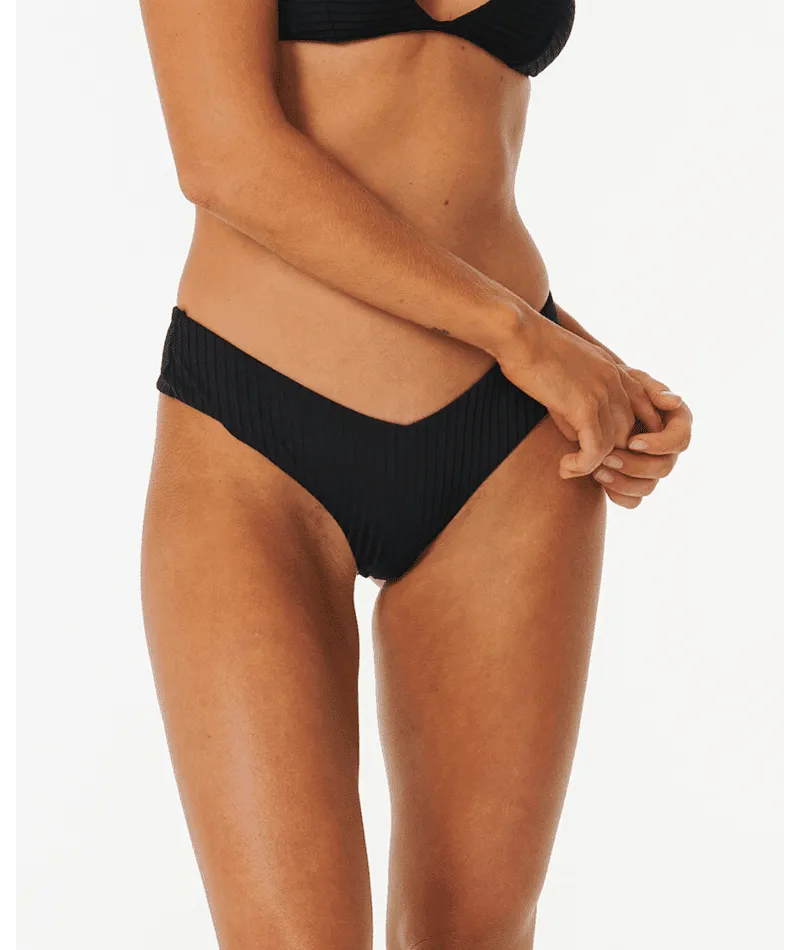 RIP CURL Women's Premium Surf Skimpy Hipster Bikini Bottom Black