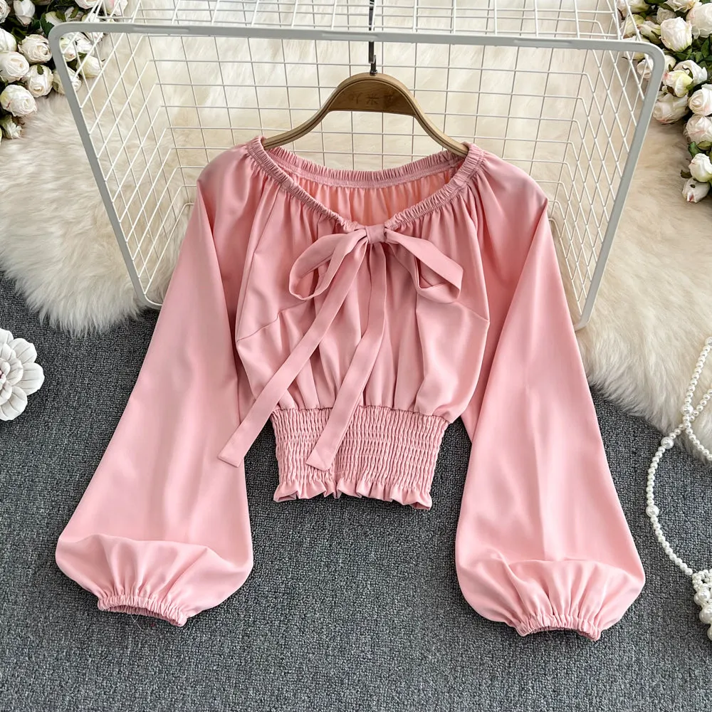 Simple chiffon crop top    S193