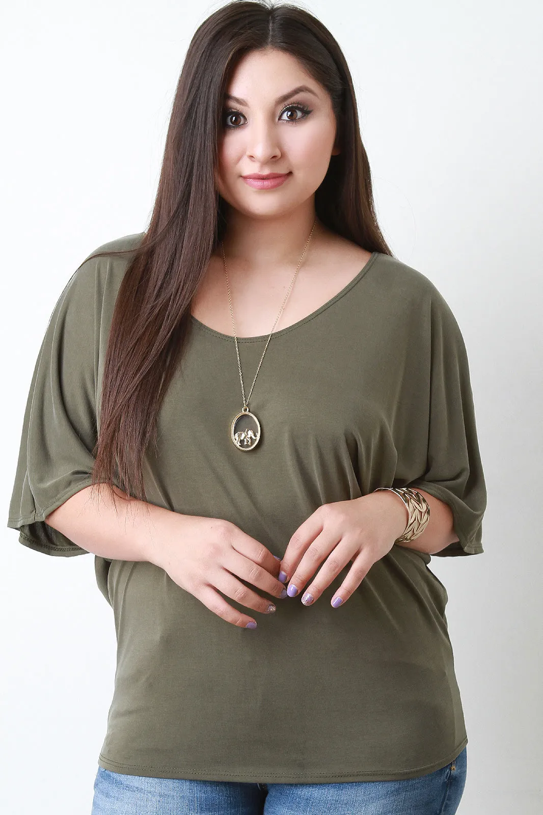 Simple Knit Dolman Sleeve Top