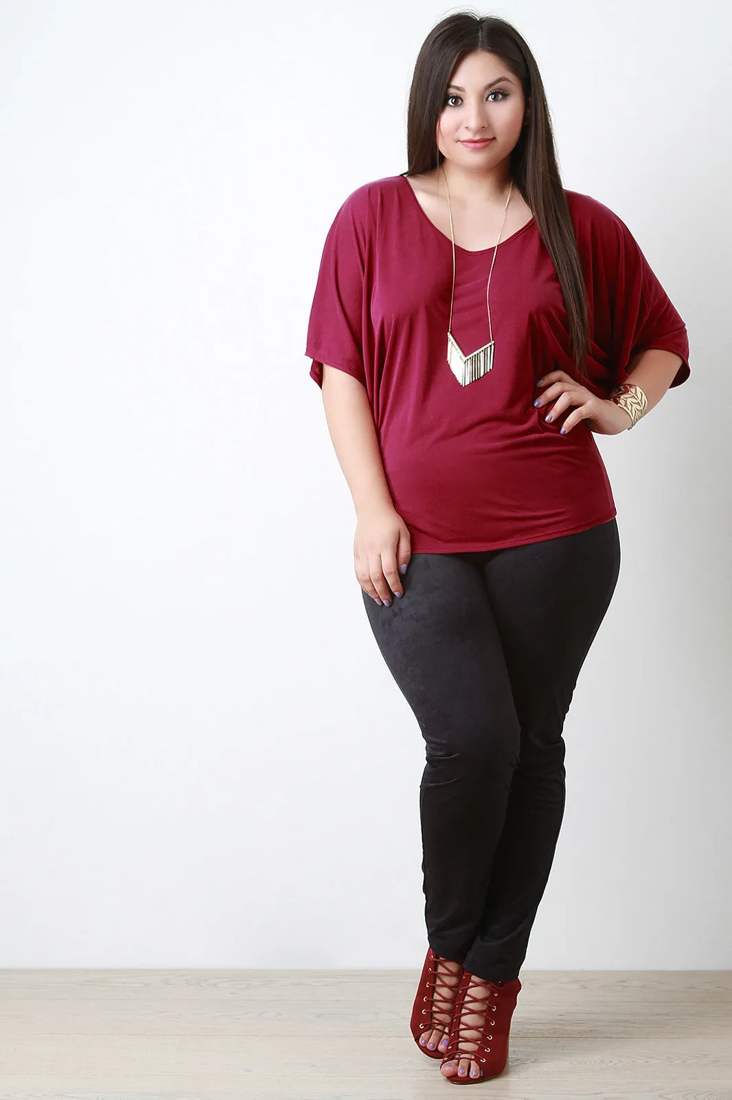 Simple Knit Dolman Sleeve Top