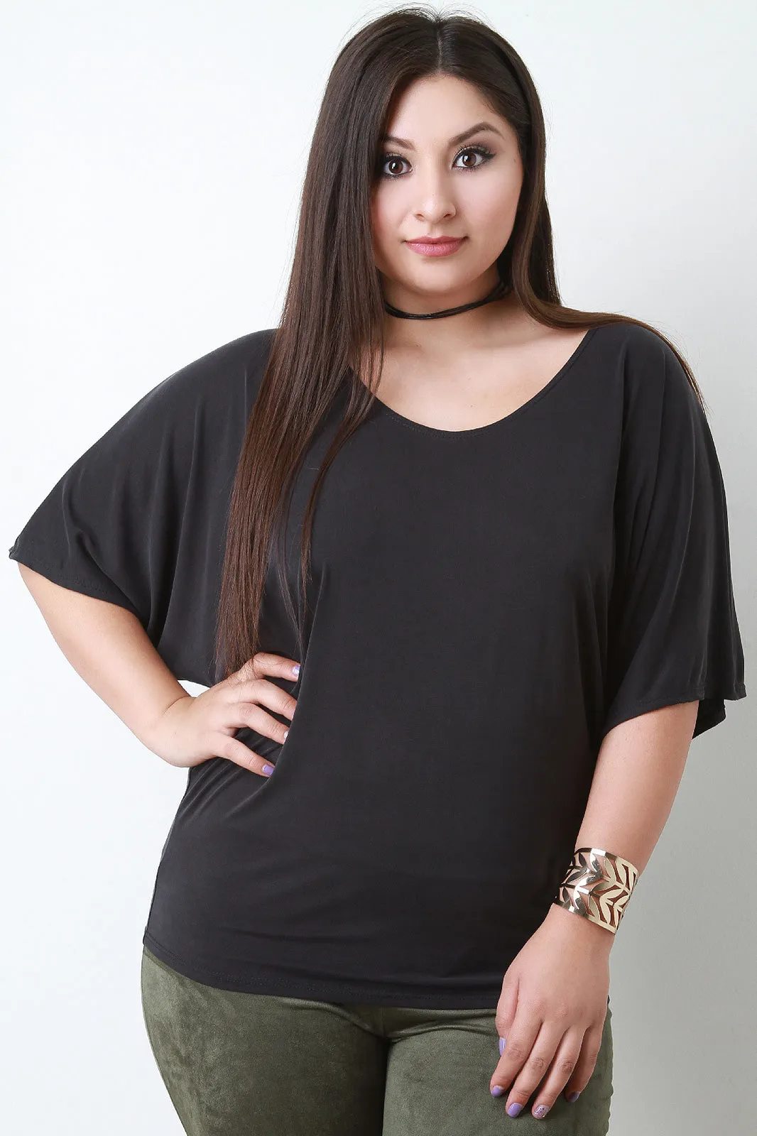 Simple Knit Dolman Sleeve Top