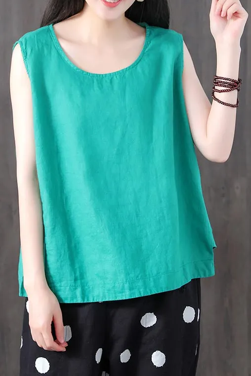 Simple thin breathable retro top for women J128