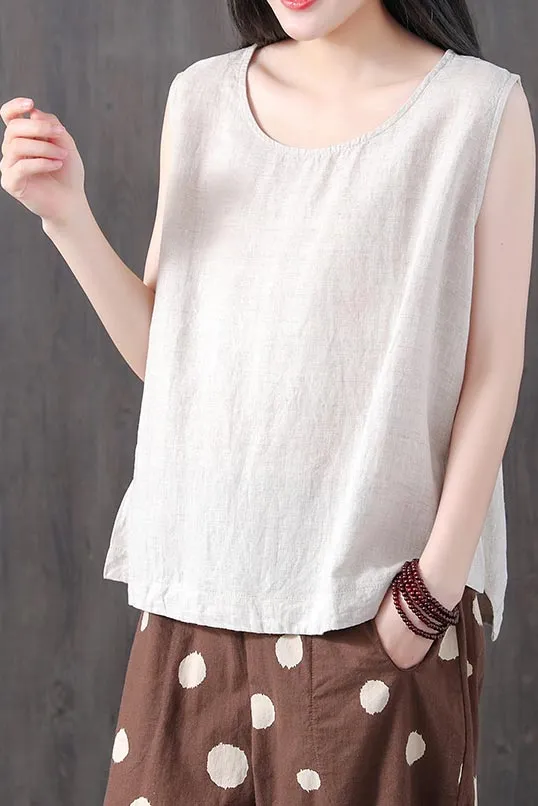 Simple thin breathable retro top for women J128