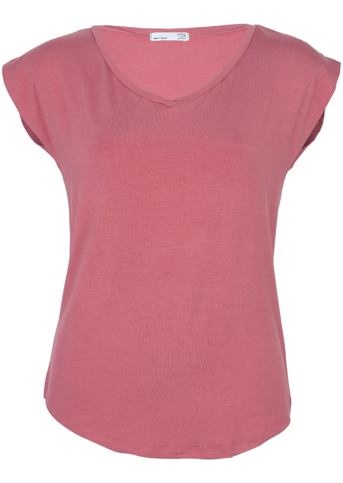 Simple Top V-neck Pink