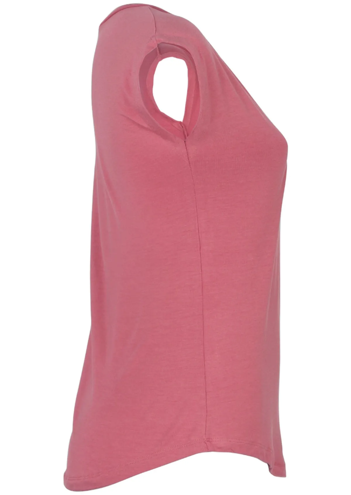 Simple Top V-neck Pink