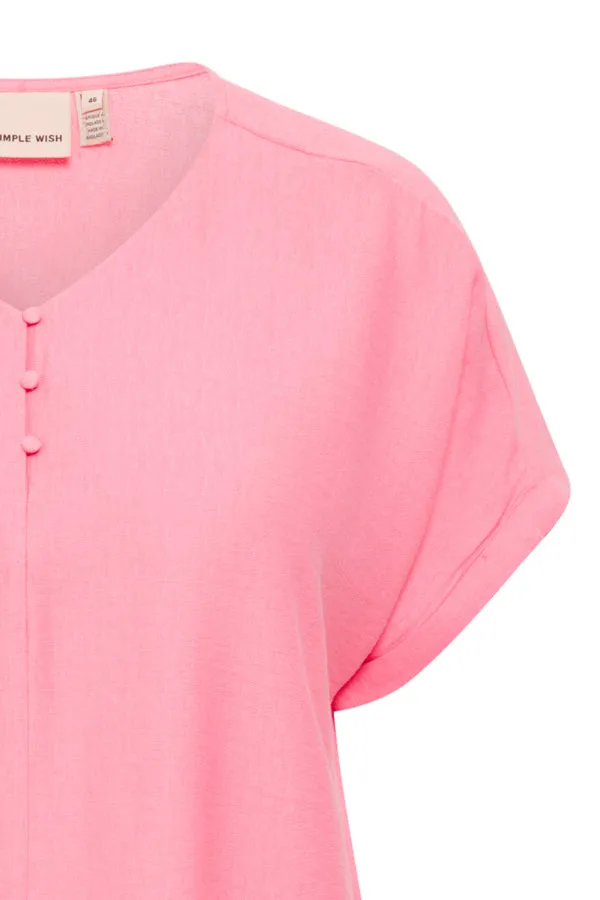 Simple Wish Hot Blouse in Pink