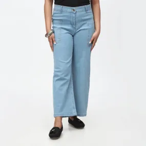 Sky Blue Denim Pant with Side Pockets PS4528