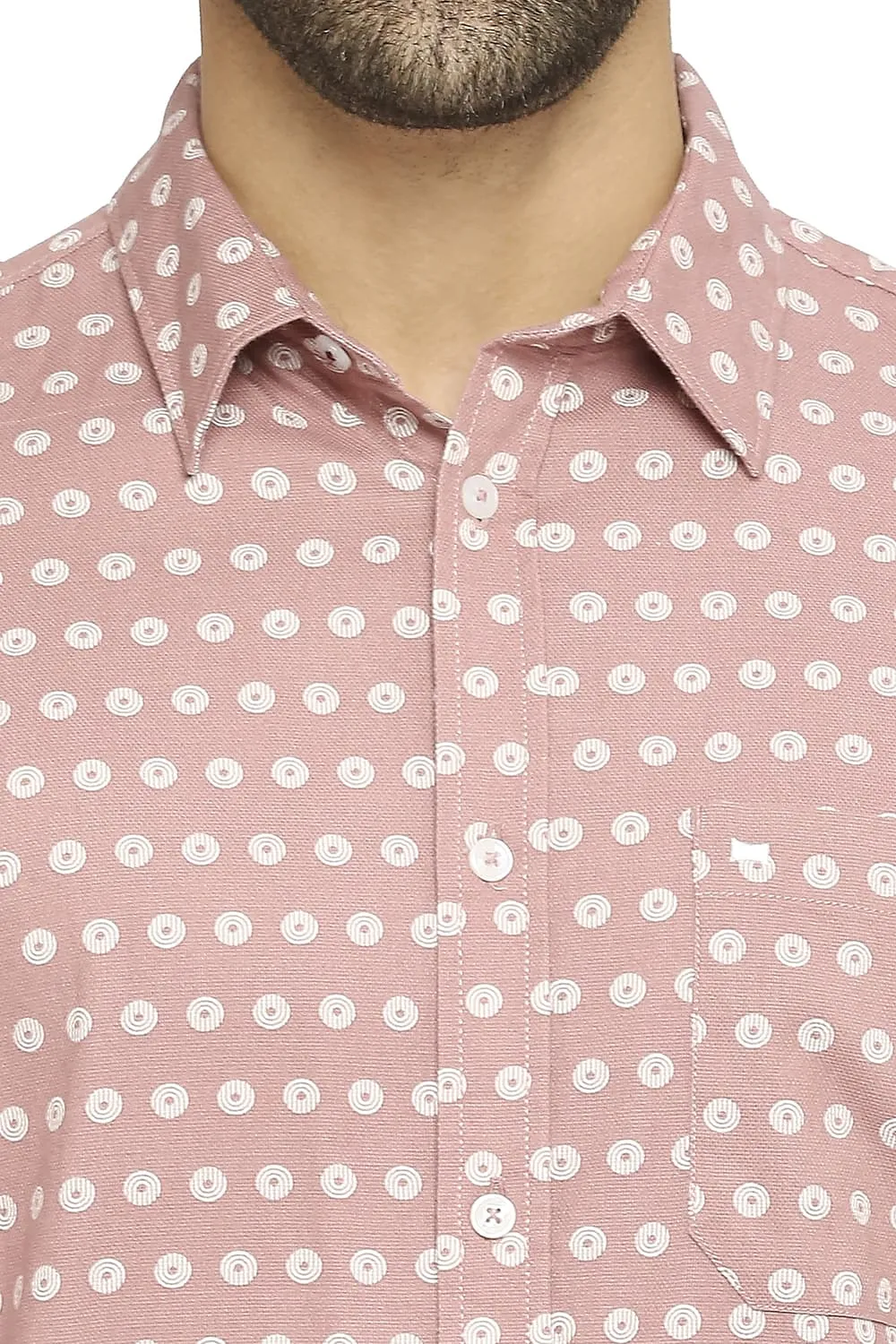 Slim Fit Cotton Dobby Printed Shirt