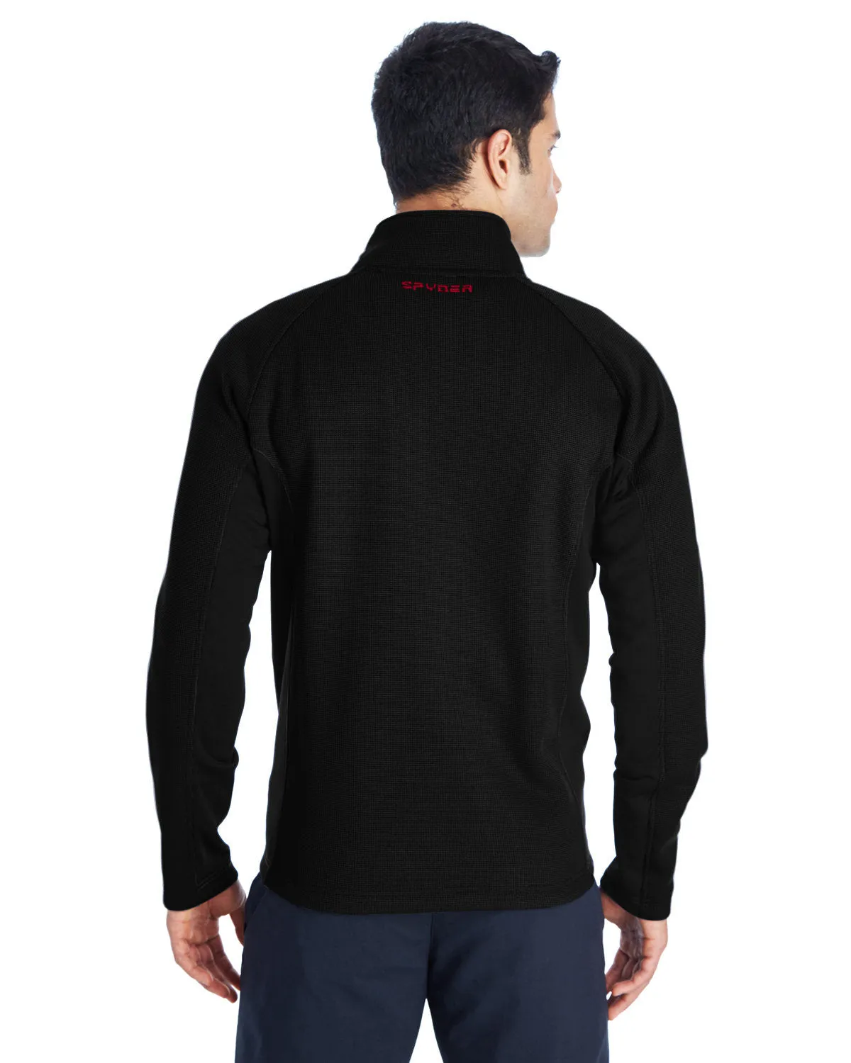 Spyder Constant Full Zip Sweaters, Fleece Black/ Blk/ Red