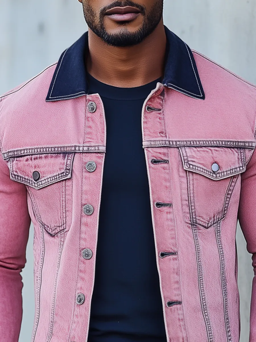 Stylish Pink Denim Jacket