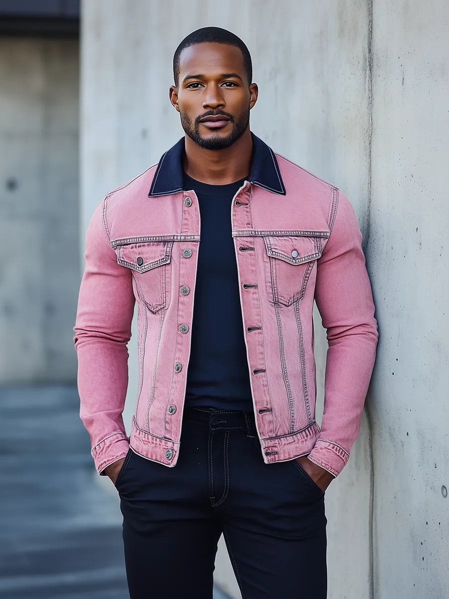 Stylish Pink Denim Jacket