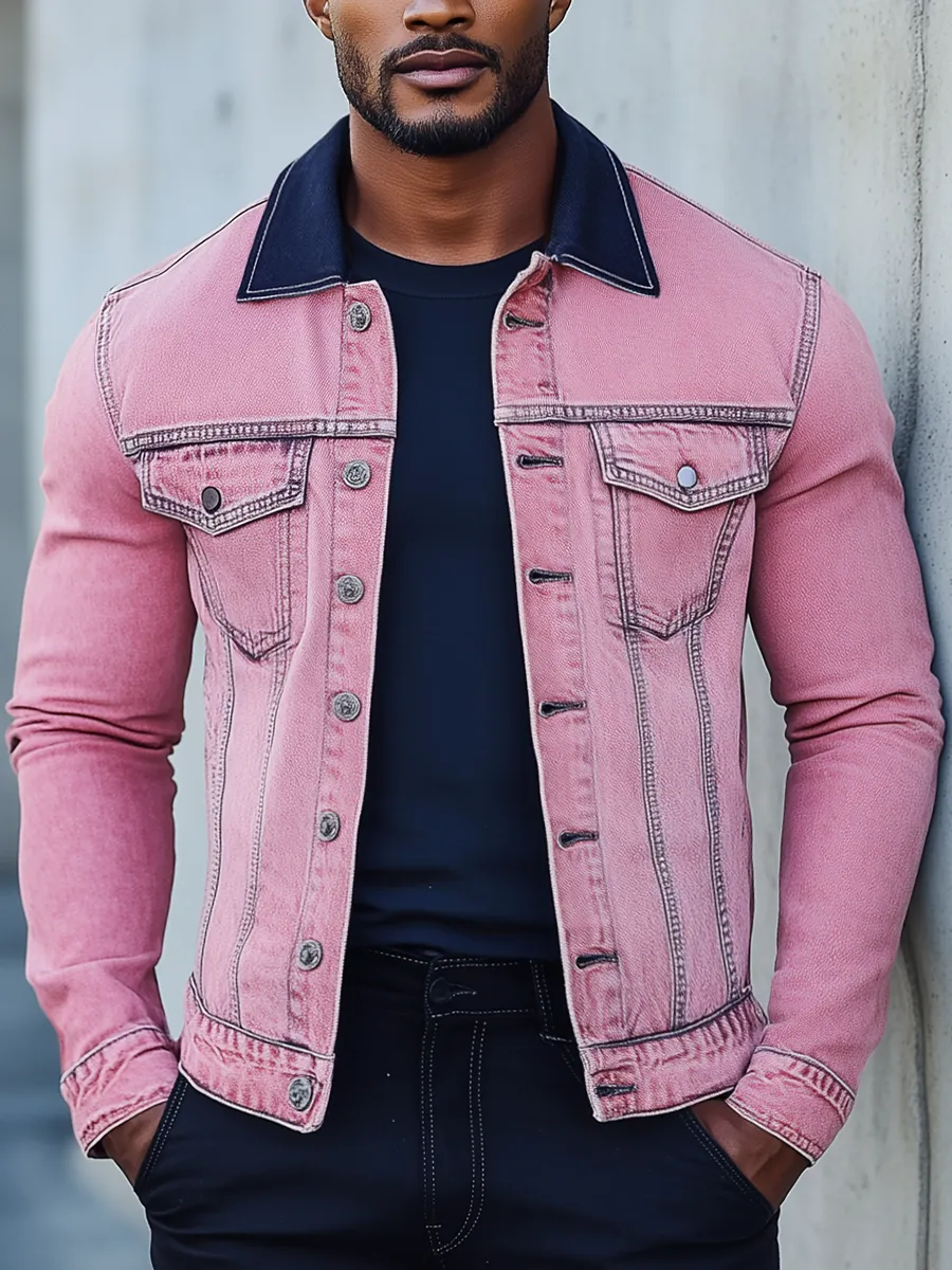 Stylish Pink Denim Jacket