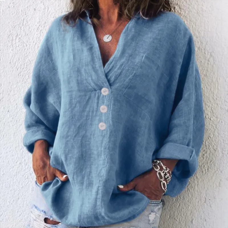 Stylish Simple Button Up Women's Tops