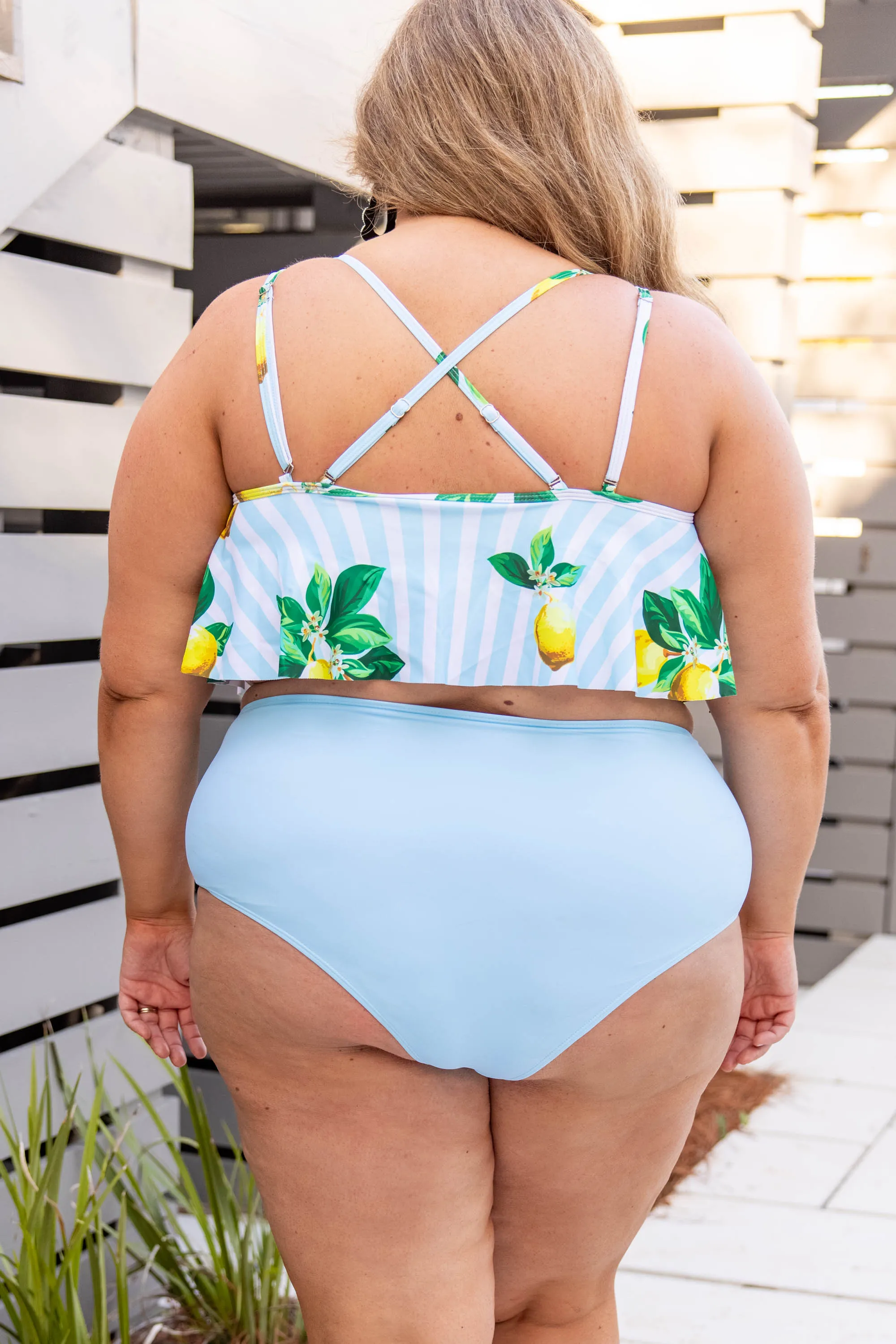 Sunny Business Swim Top, Lemon Print