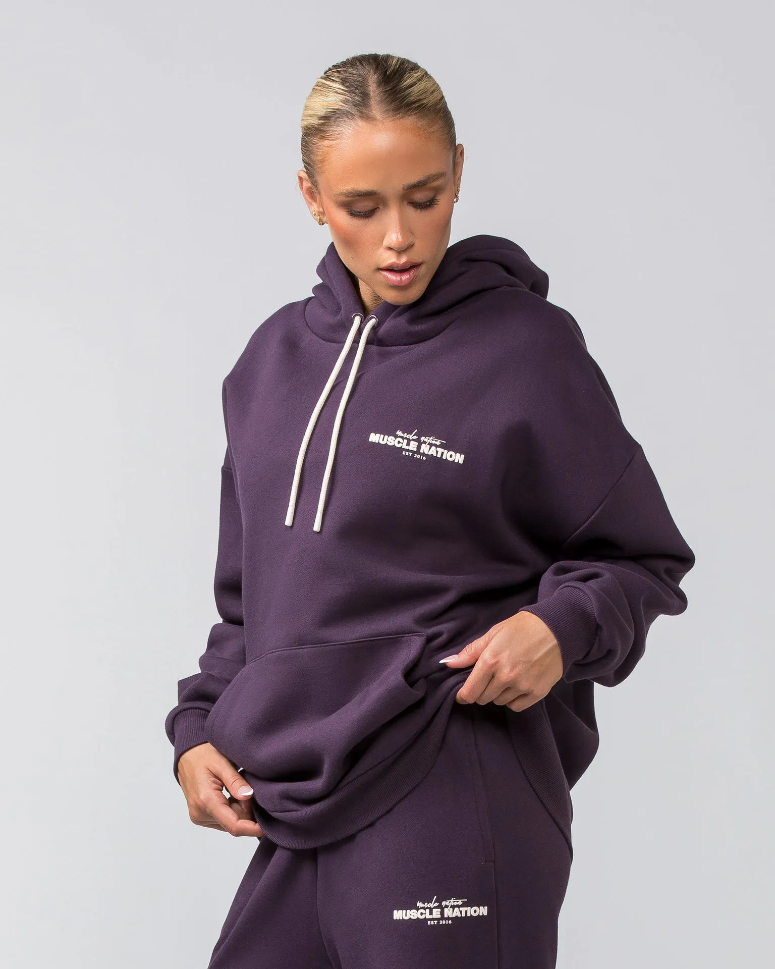 Timeless Oversized Hoodie - Midnight Plum