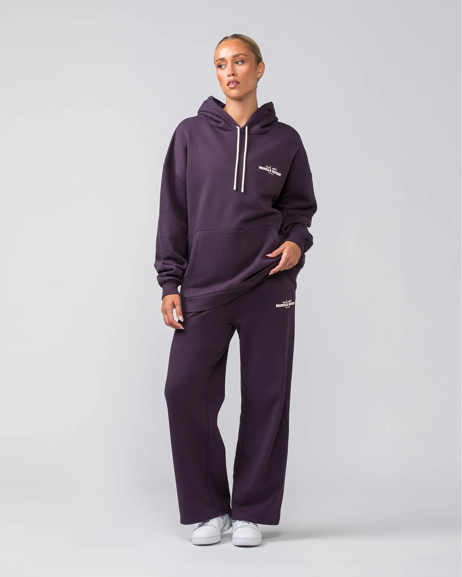 Timeless Oversized Hoodie - Midnight Plum