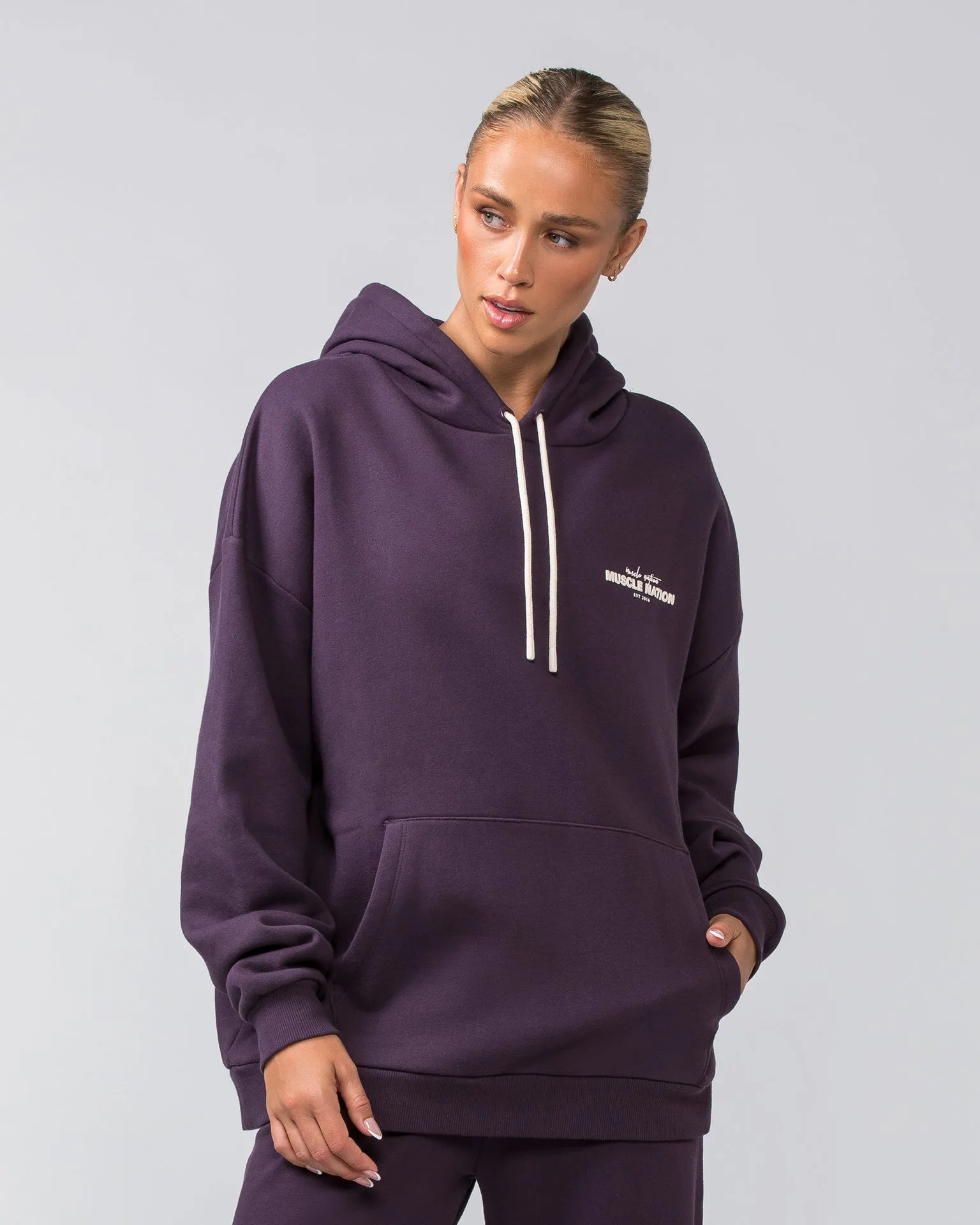 Timeless Oversized Hoodie - Midnight Plum