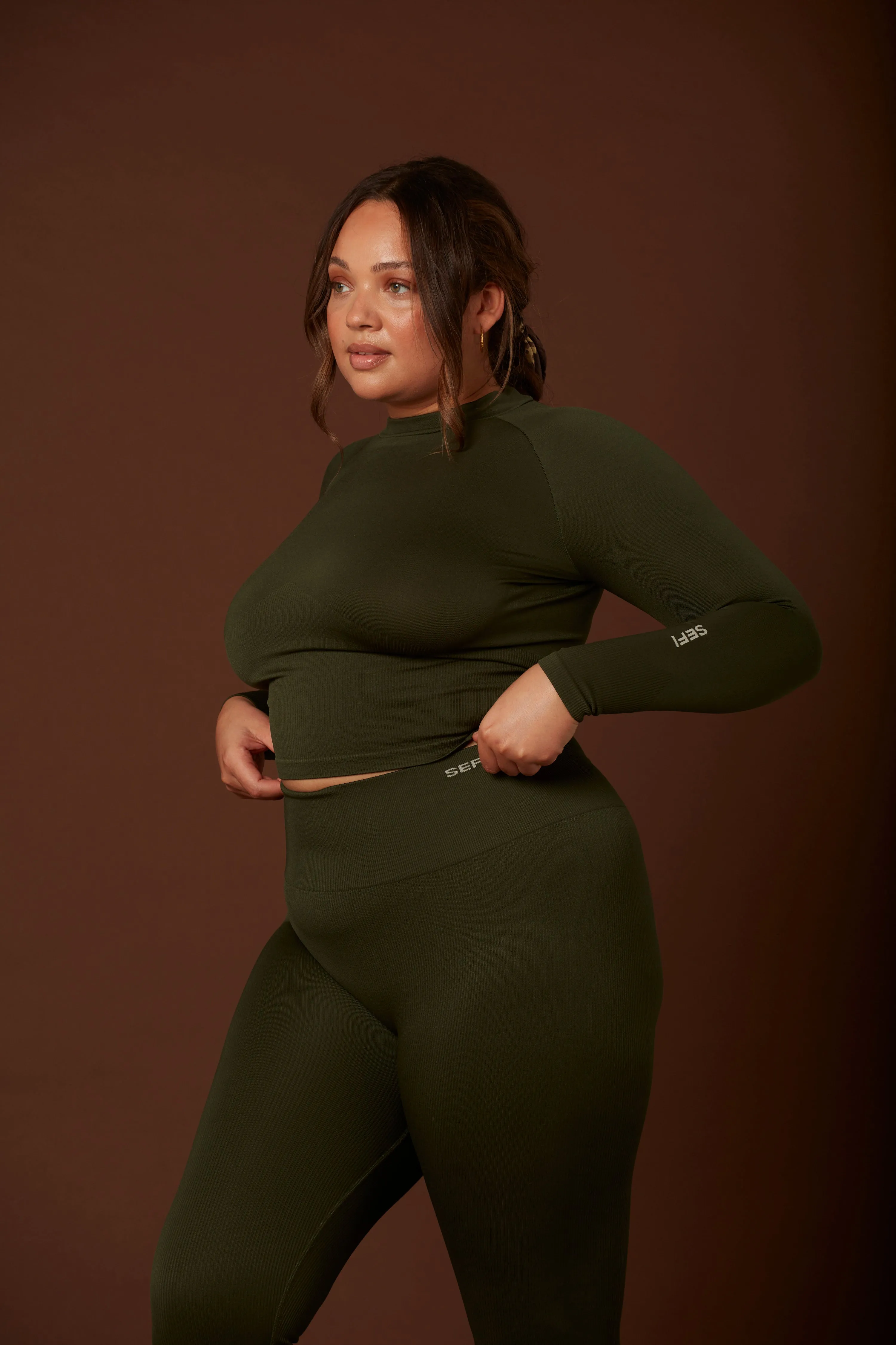 Timeless Ribbed Long Sleeve Top - Forest Green