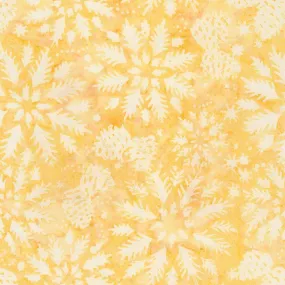 Timeless Treasures Tonga Batik Snowflake on Yellow Cotton Prints