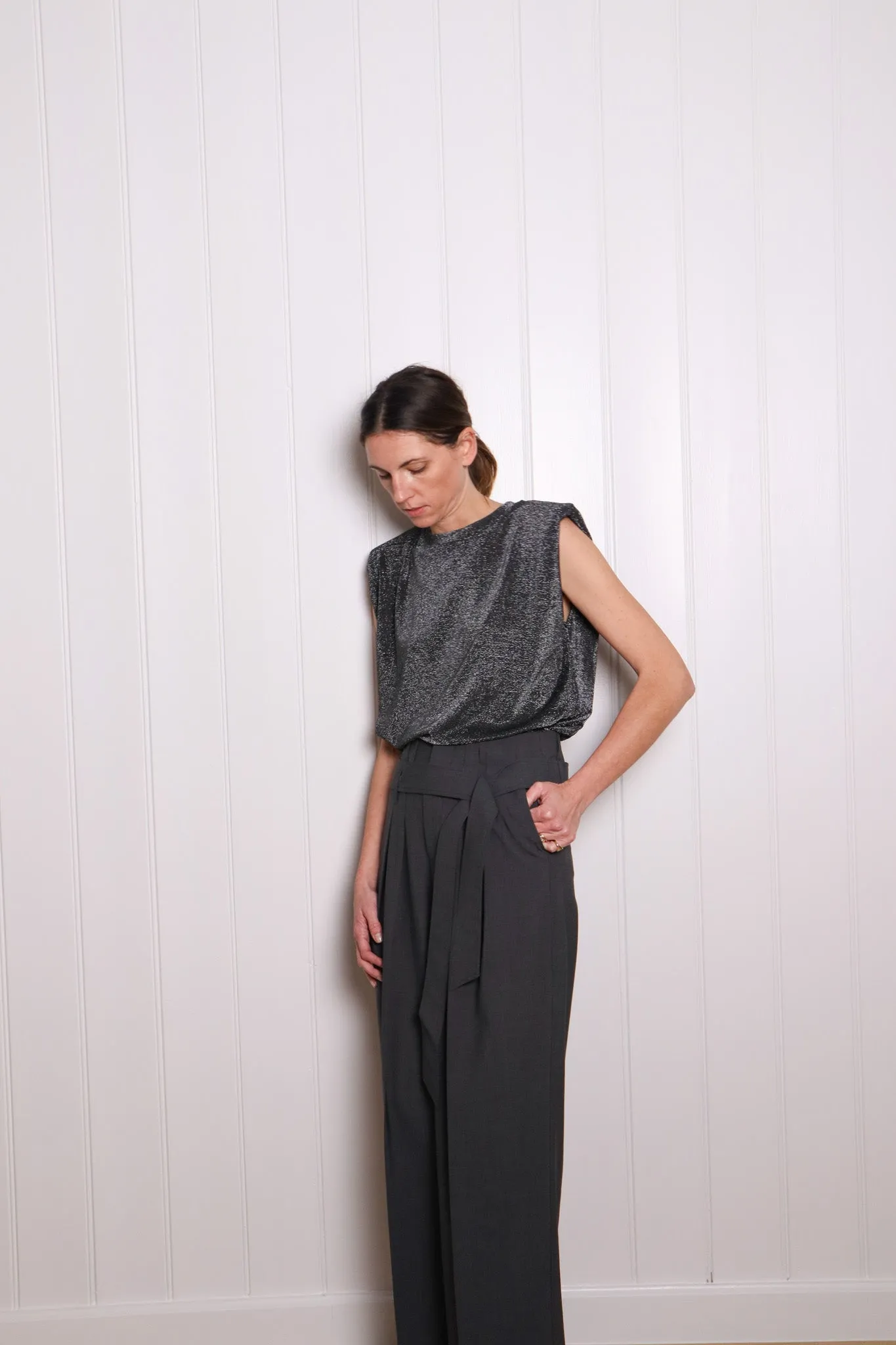 TOM laminated Top - black & silver