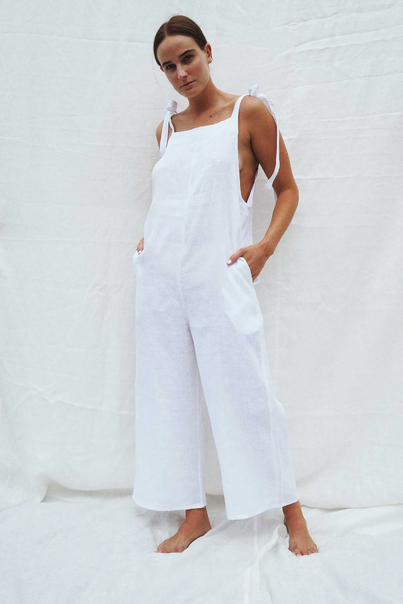 Turner Linen Jumpsuit White