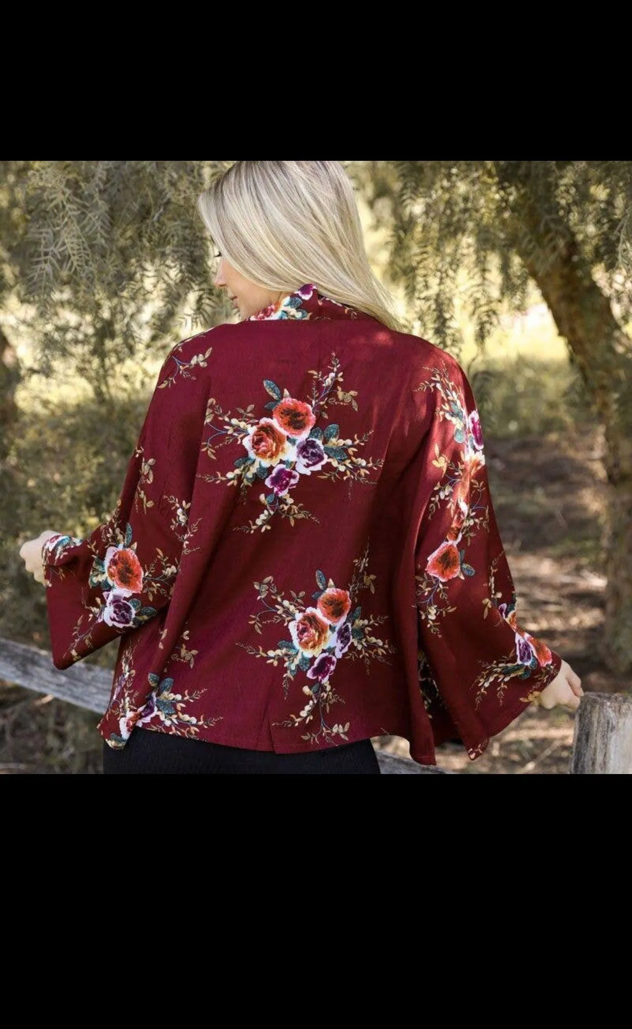 Wine Rose Kimono