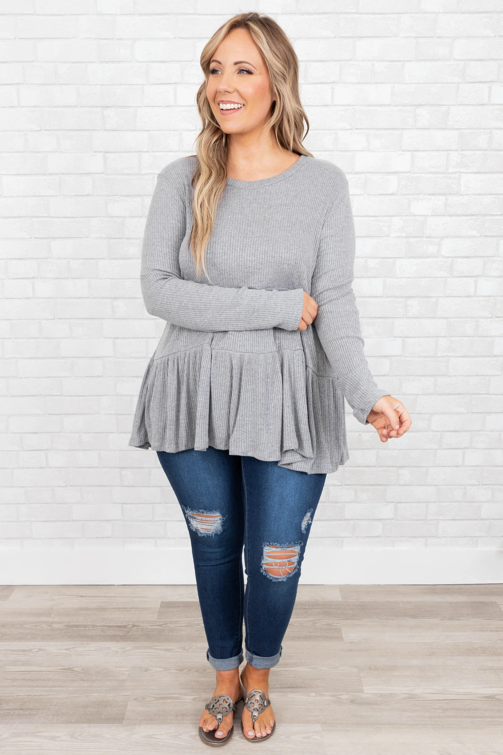 With Confidence Top, Heather Grey