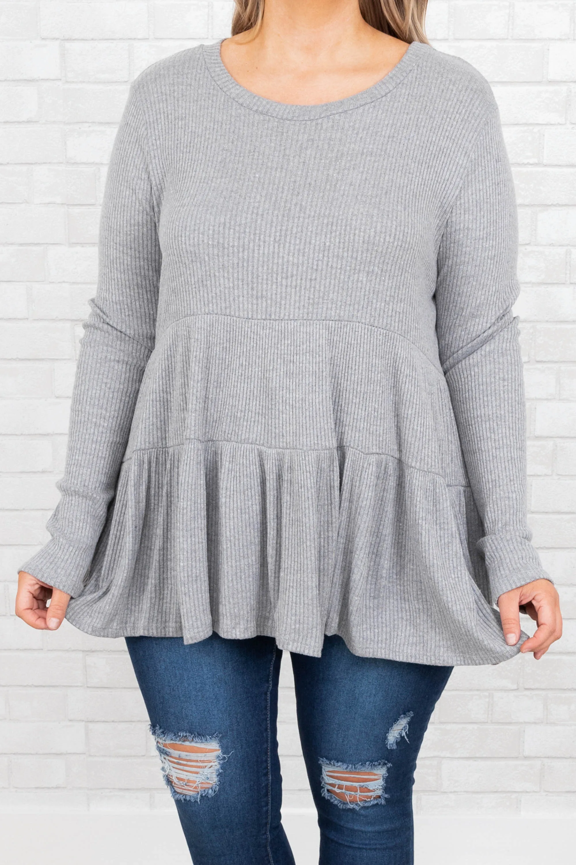 With Confidence Top, Heather Grey