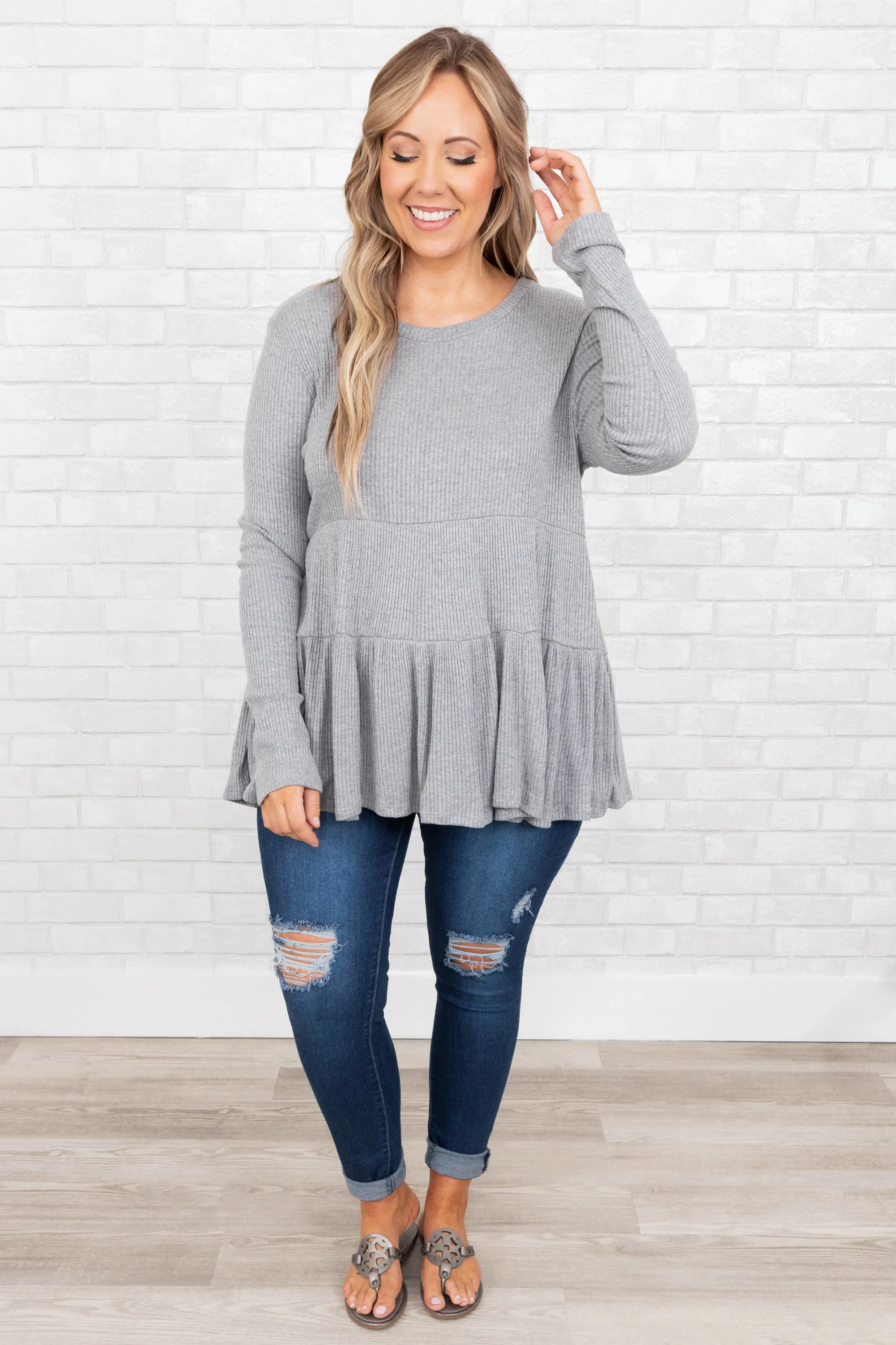 With Confidence Top, Heather Grey