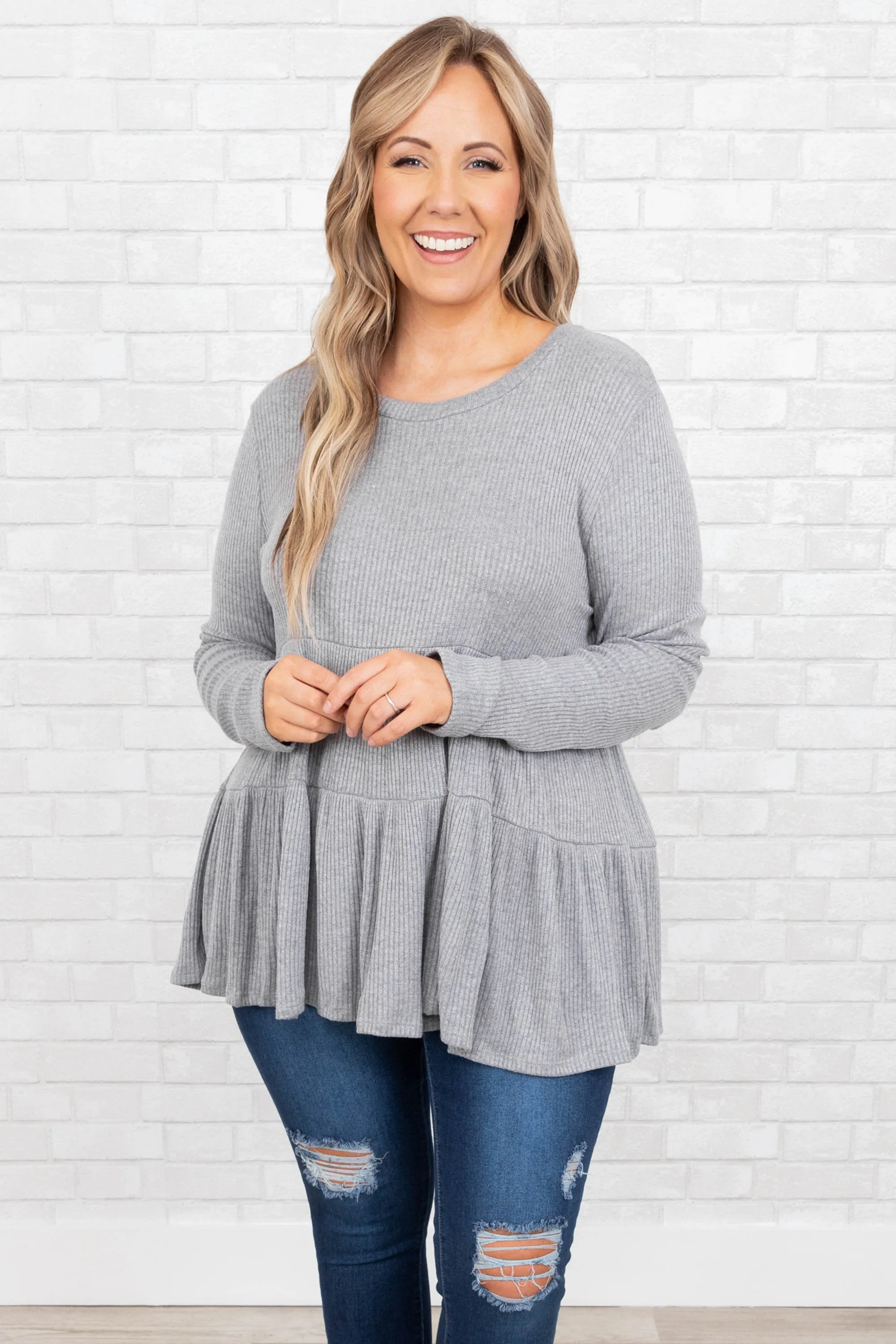 With Confidence Top, Heather Grey