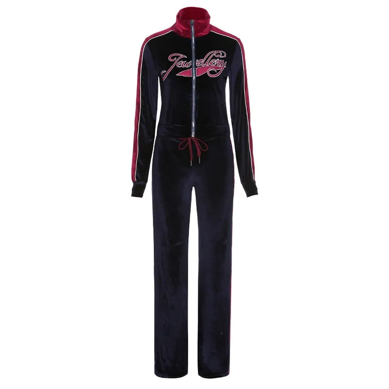 Y2K Velvet Tracksuit Set