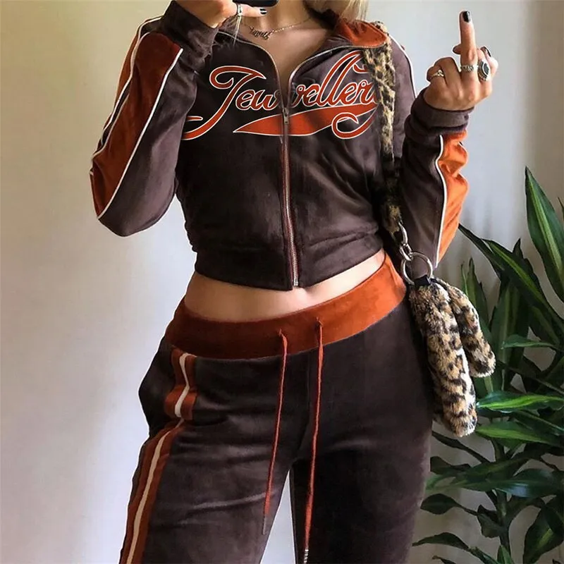 Y2K Velvet Tracksuit Set